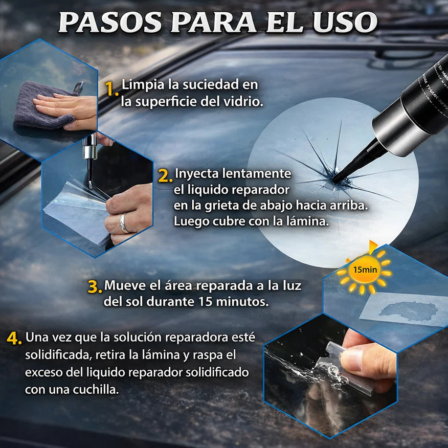 Resina líquida para reparación de grietas de auto